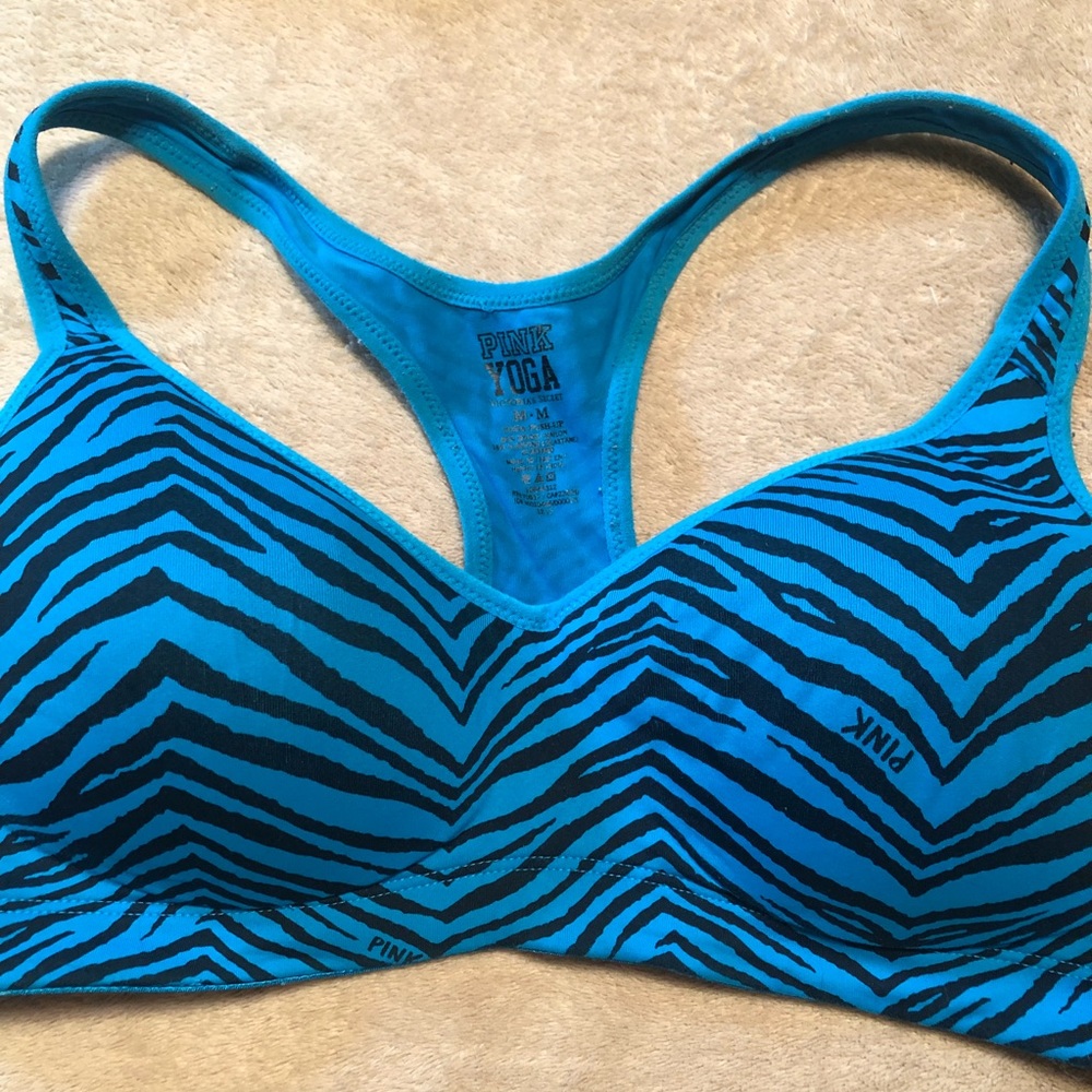 Pink yoga sports bra